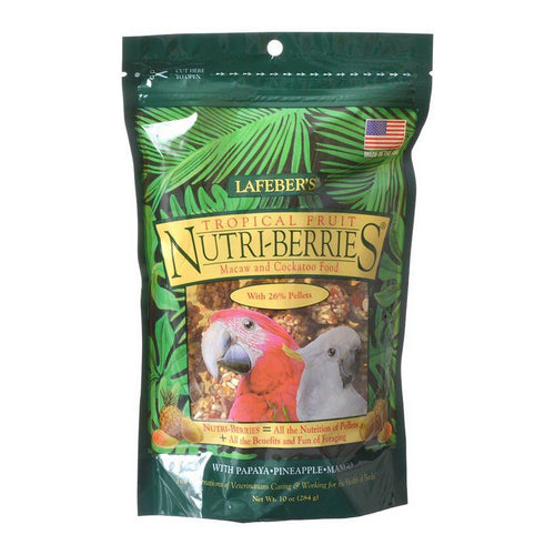 Tropical Fruit Nutri-Berries Macaw & Cockatoo Food 10 oz by Lafeber