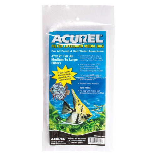 Filter Lifeguard Media Bag with Drawstring 12" Long x 4" Wide by Acurel