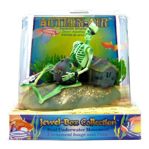 Action Air Jewel Box with Skeleton 3"L x 4.5"W x 3.25"H by Penn Plax