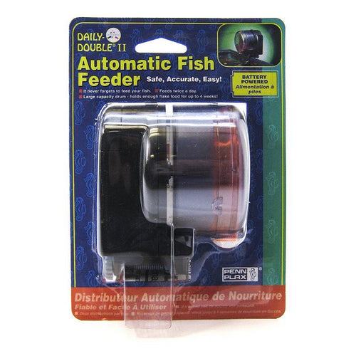 Daily Double II Automatic Fish Feeder 3.5"L x 3.5"W x 4"H by Penn Plax