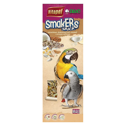 Smakers Parrot MAXI Nut/Coconut Treat Sticks 2 count by A&E Cage Company