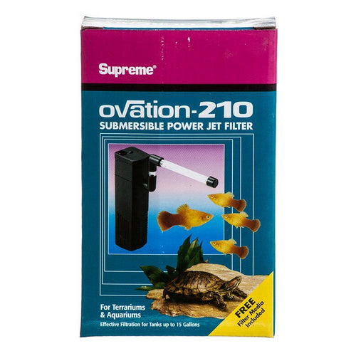 Supreme, Ovation Submersible Power Jet Filter, Model 210 - 53 GPH (Up to 15 Gallons)