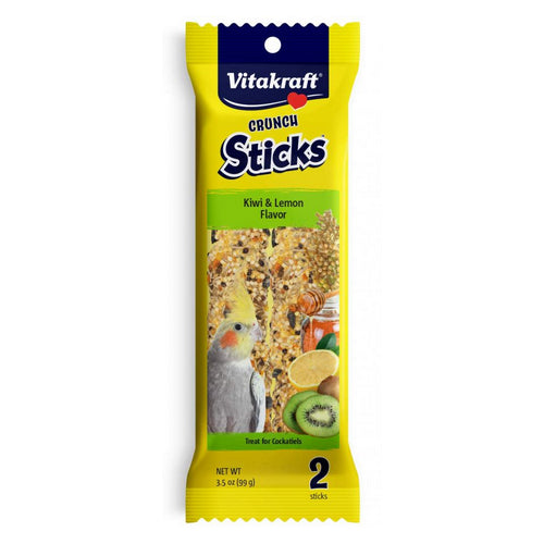 Vitakraft, Crunch Sticks Kiwi & Lemon Cockatiel Treats, 2 Pack