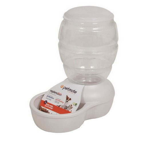 Petmate Replendish Pet Feeder with Microban Pearl Silver Gray 5 lbs by Petmate