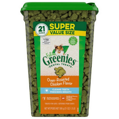 Greenies Feline Natural Dental Treats Oven Roasted Chicken Flavor 21 oz by Greenies