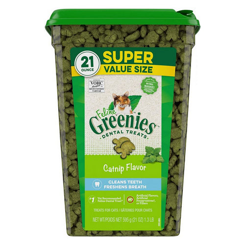 Greenies Feline Natural Dental Treats Catnip Flavor 21 oz by Greenies