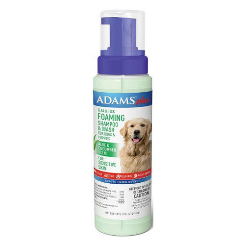 Adams Foaming Flea And Tick Shampoo with Aloe And Cucumber 10 oz by Adams