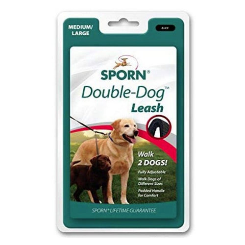 Sporn Double Dog Leash Fully Adjustable for Medium / Large Dogs Black 1 count by Sporn