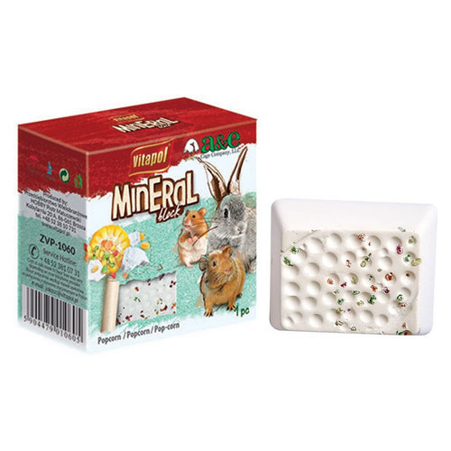 A&E Cage Company, AE Cage Company Popcorn Flavored Mineral Block Small, 1 count