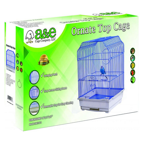 AE Cage Company Ornate Top Bird Cage 14"x11"x17" White 1 count by A&E Cage Company