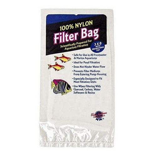 Blue Ribbon Pet 100% Nylon Filter Bag with Drawstring Top for Aquarium Filtration 1 count (3" x 8") by Blue Ribbon Pet Products