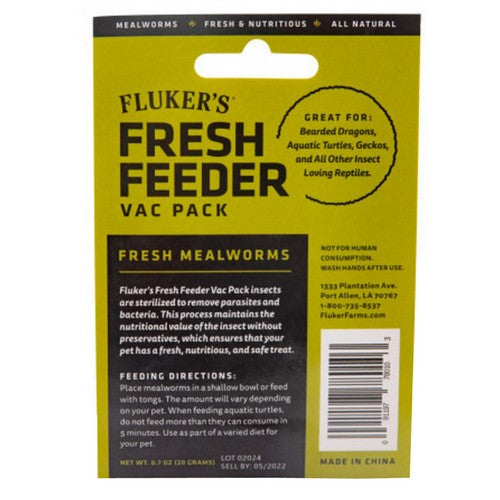 Flukers, Flukers Mealworm Fresh Feeder Vac Pack, 0.7 oz