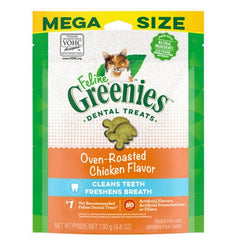 Greenies Feline Natural Dental Treats Oven Roasted Chicken Flavor 4.6 oz by Greenies