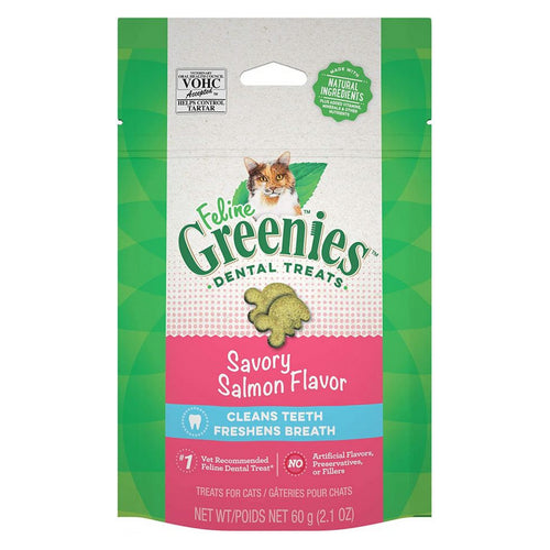 Greenies Feline Natural Dental Treats Tempting Salmon Flavor 2.5 oz by Greenies