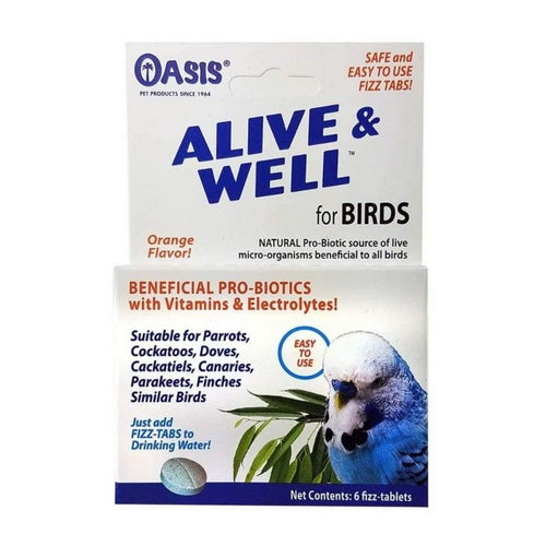 Oasis Alive and Well, Stress Preventative and Pro-Biotic Tablets for Birds 1 count by Oasis Biocompatible