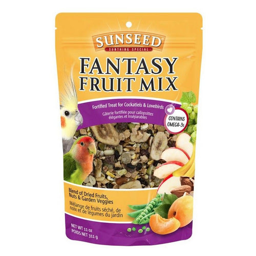 Sunseed, Sunseed Fantasy Fruit Mix Fortified Treat for Cockatiels and Lovebirds, 11 oz