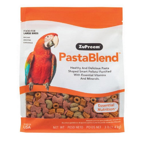 ZuPreem PastaBlend Pellet Bird Food for Larg Birds (Macaw and Cockatoo) 3 lbs by ZuPreem