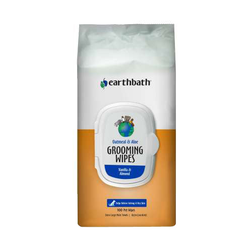 Earthbath, Oatmeal & Aloe Grooming Wipes Vanilla & Almond, 100 Count