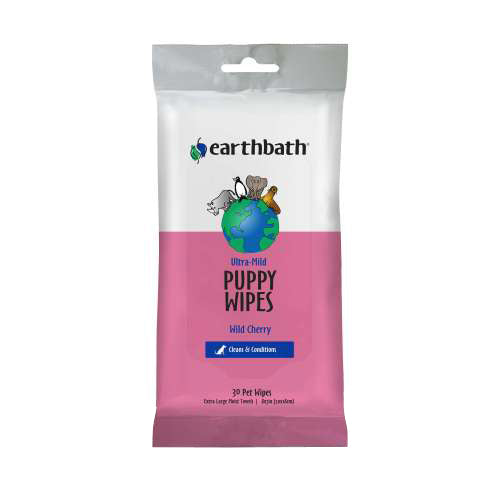 Ultra Mild Puppy Wipes Wild Cherry 30 Count by Earthbath