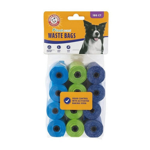 Arm & Hammer, Arm and Hammer Dog Waste Refill Bags Fresh Scent Assorted Colors, 180 count