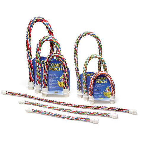 JW Pet Flexible Multi-Color Comfy Rope Perch 21" Small 1 count by JW Pet