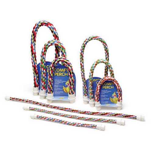 JW Pet Flexible Multi-Color Comfy Rope Perch 14" Small 1 count by JW Pet