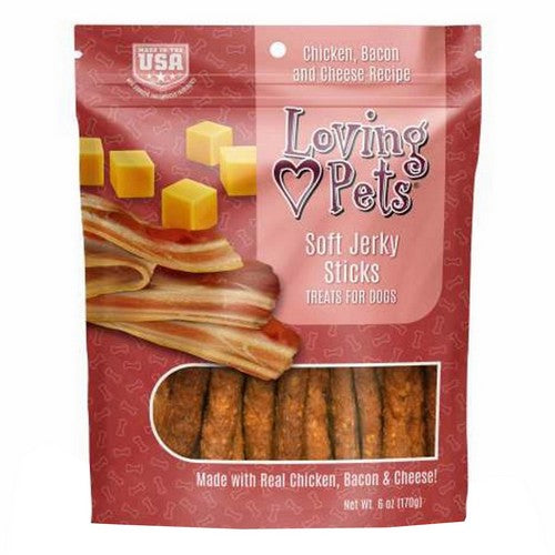 Loving Pets, Loving Pets Soft Jerky Sticks Bacon Flavor, 6 oz