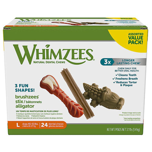 Whimzees Dog Dental Chew Variety Pack Large 24 count by Whimzees