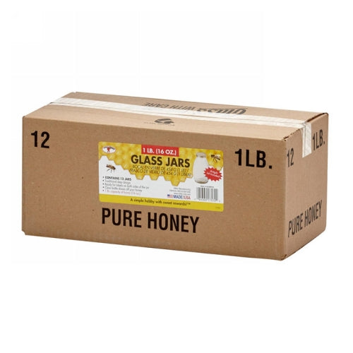 Honey Jars with Glass Lid 16 Oz by Miller Little Giant