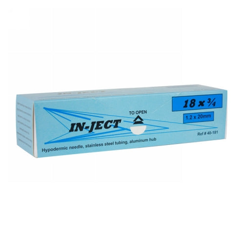 In-Ject Disposable Hypodermic Needles 18 x 3/4" Green 100 Count by Cotran Corporation