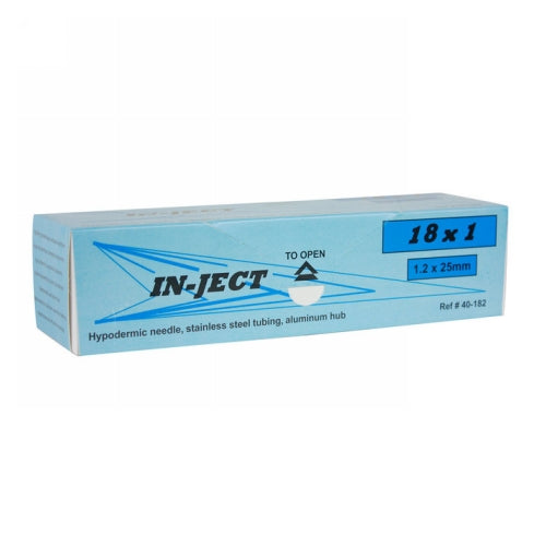 In-Ject Disposable Hypodermic Needles 18 x 1" Green 100 Count by Cotran Corporation