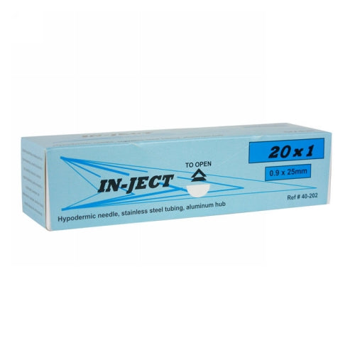 In-Ject Disposable Hypodermic Needles 20 x 1" Pink 100 Count by Cotran Corporation
