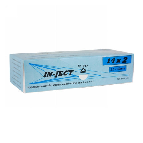 In-Ject Disposable Hypodermic Needles 14 x 2" Orange 100 Count by Cotran Corporation