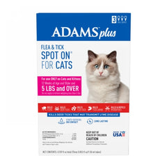 Adams Plus Flea & Tick Spot On for Cats and Kittens 3 Packets by Adams