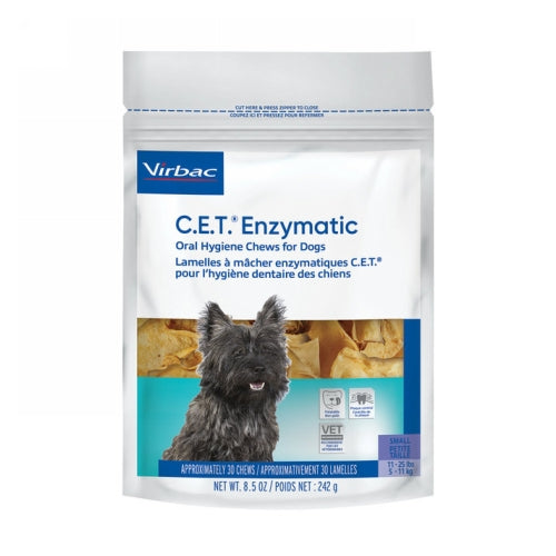 C.E.T. Enzymatic Oral Hygiene Chews for Dogs Small 30 Soft Chews by Virbac