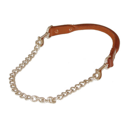 Leather Goat Collar with Chain 24" Chestnut 1 Count by Sullivan Supply, Inc.