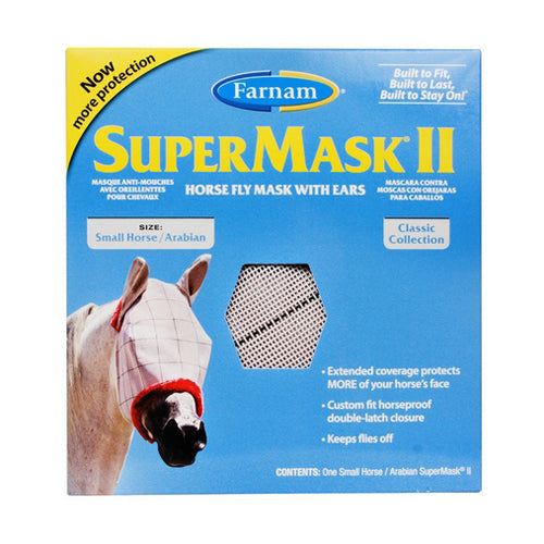 SuperMask II Fly Mask with EarsSmall Horse/Arabian 1 Count by Farnam