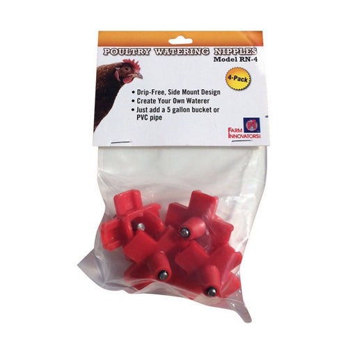 Nipples for Heated Poultry Drinker HB-60P 4 Packets by Farm Innovators