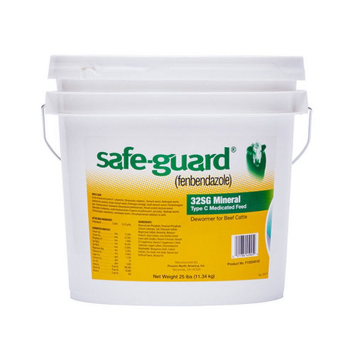 Safe-Guard 32SG Mineral Type C Medicated Dewormer Beef Cattle Feed 25 Lbs by Merck Animal Health