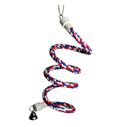 Small Rainbow Cotton Rope Boing With Bell 1 Each by A&E Cage Company