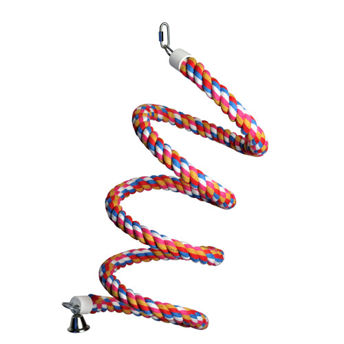 Large Rainbow Cotton Rope Boing With Bell 1 Each by A&E Cage Company