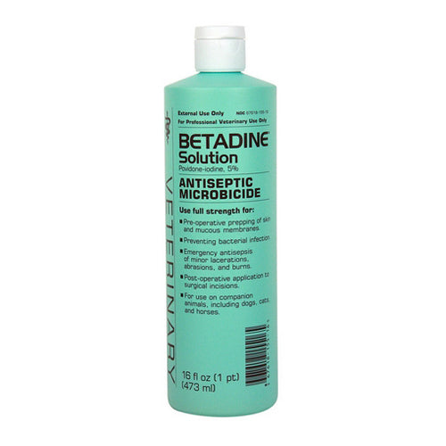 Betadine Solution 5% Povidone-Iodine Antiseptic Microbicide 16 Oz by Betadine