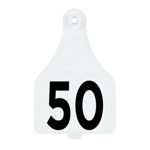DuFlex Extra Large Numbered Tags 26-50 White 1 Count by Destron Fearing Duflex