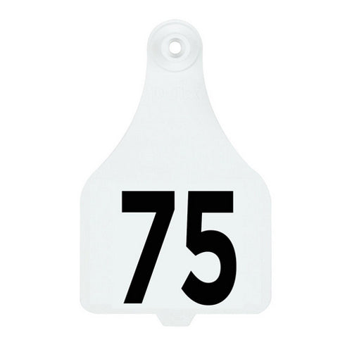 DuFlex Extra Large Numbered Tags 51-75 White 1 Count by Destron Fearing Duflex