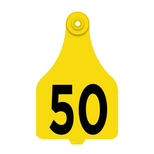 DuFlex Extra Large Numbered Tags 26-50 Yellow 1 Count by Destron Fearing Duflex