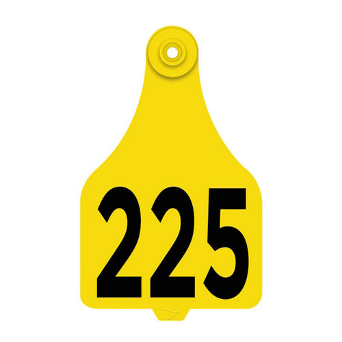 DuFlex Extra Large Numbered Tags 201-225 Yellow 1 Count by Destron Fearing Duflex