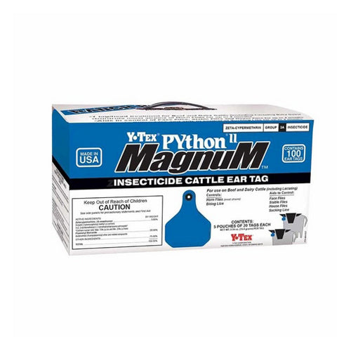 PYthon II MagnuM Insecticide Cattle Ear Tags 100's 1 Count by Y-Tex