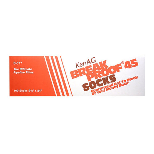 Break Proof 45 Pipeline Filter Socks 2-1/4" X 24" (D-577) 100 Count by Kenag