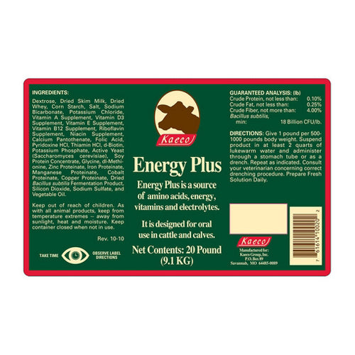 Energy Plus Supplement For Cattle And Calves 20 Lbs by Kaeco