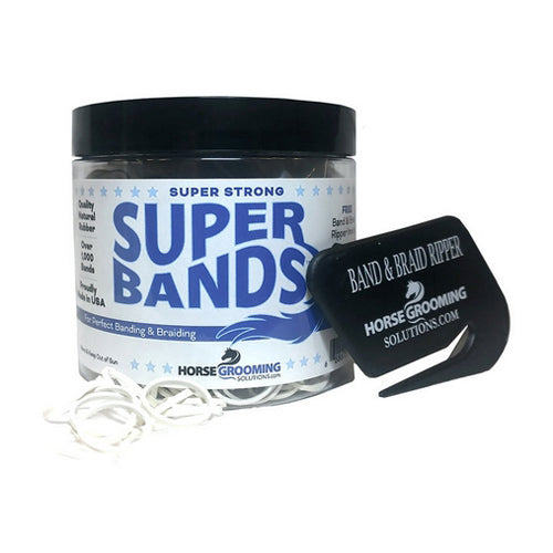 Horse Grooming Solutions, Super Bands White, 0.25 Lbs